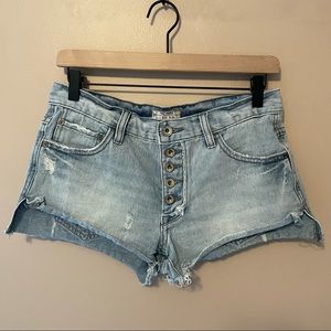 Free People Button Fly Denim Shorts